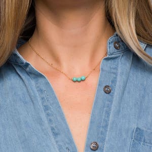 Small Turquoise bar choker necklace, Dainty Choker, Bridesmaid Gift,Turquoise necklace,Gemstone birthstone necklace