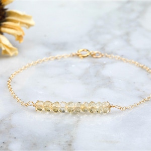 Silver/Gold Citrine bar bracelet,November birthstone bracelet,Minimal bar bracelet, gemstone bar bracelet, minimal bracelet