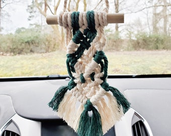 Mini macrame muur opknoping, achteruitkijkspiegel macrame opknoping, auto macrame opknoping, mini macrame opknoping, macrame decor, geschenken voor haar