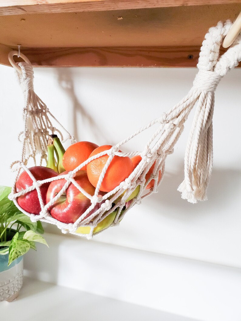 Fruit Basket Macrame Fruit Hammock Under the Counter Fruit Etsy