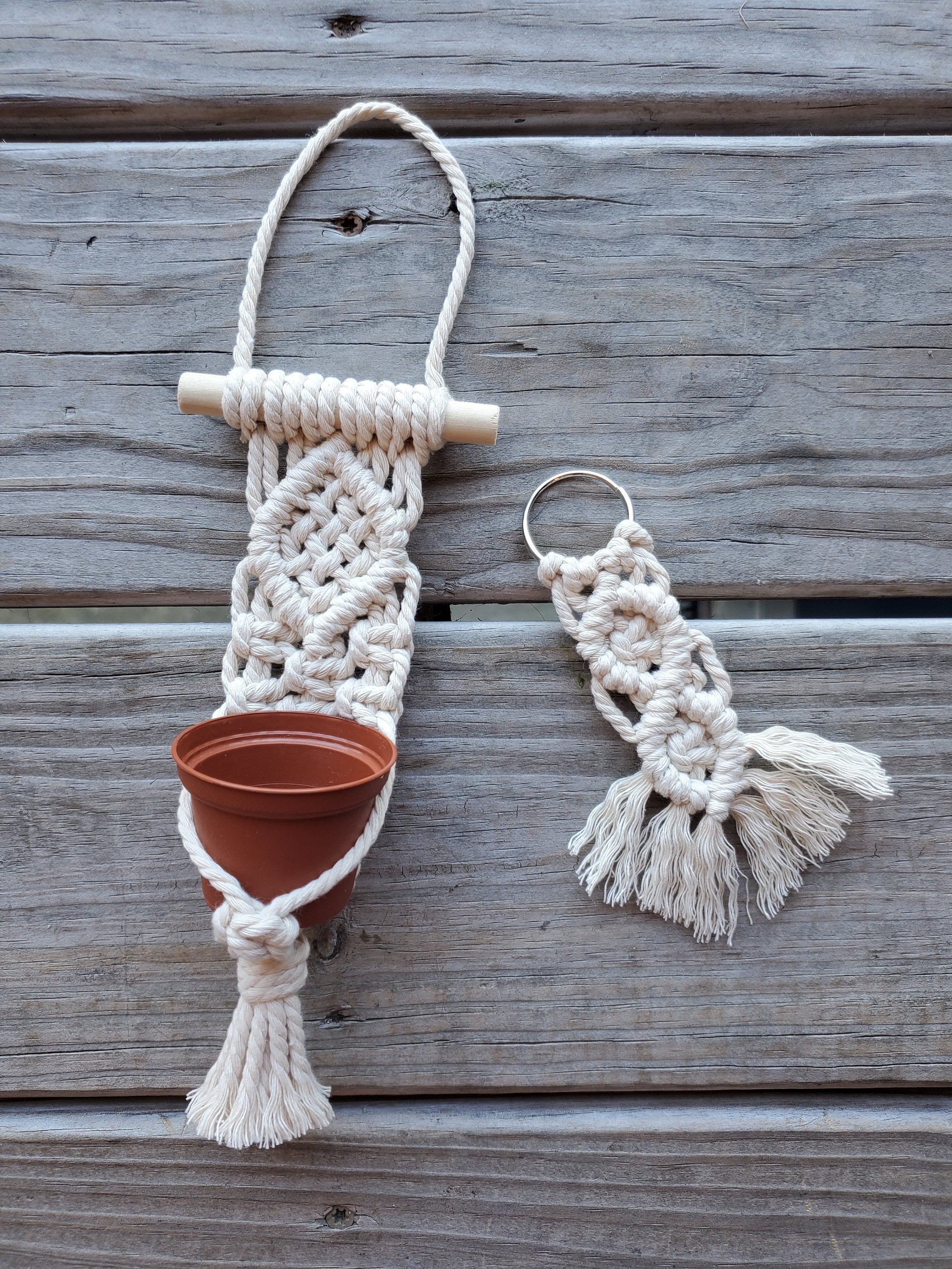 Mini macrame gift set macrame gift set macrame keychain Etsy