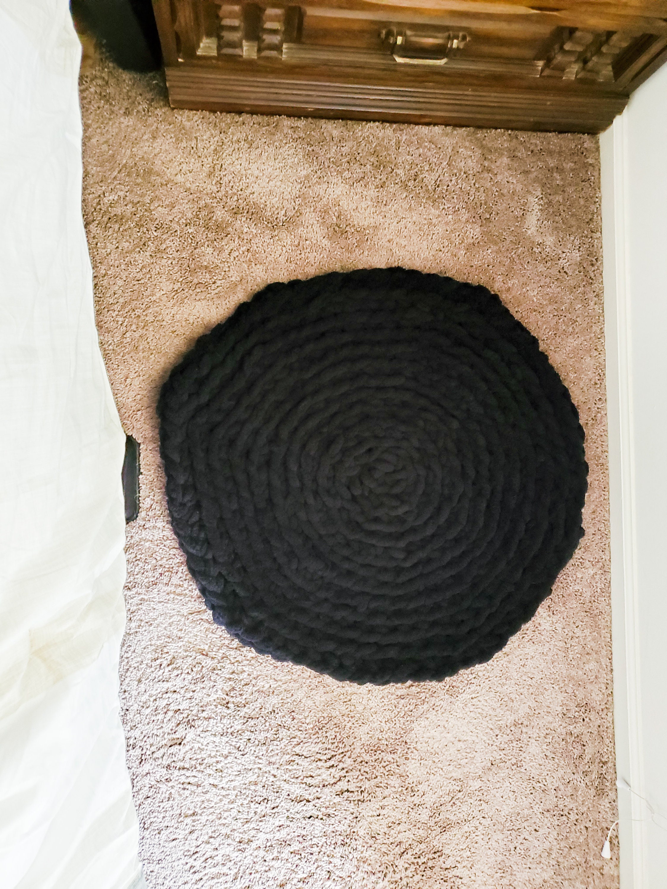 Round Rug Knitted Chunky Knit Rug Round Rug Circle Rug Throw Rug Bath Mat | Etsy