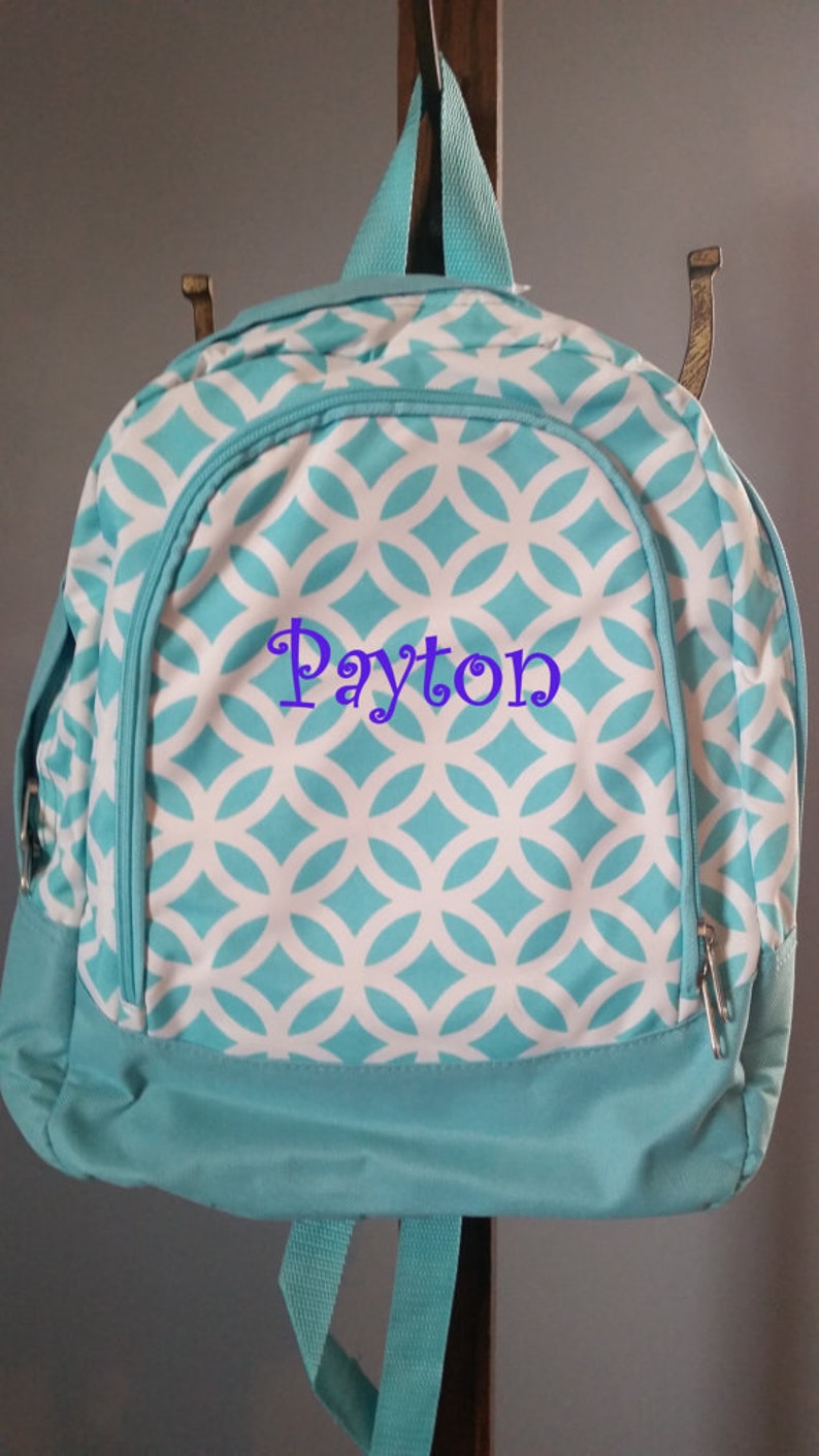 Back To School Teen Bookbag Aqua Back Pack Preppy Personalized Monogrammed Book Bag Teen Back Pack Personalized Book bag Back Pack