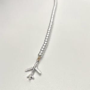 LHR Airline Dress Zipper Pull (white pearl beads)