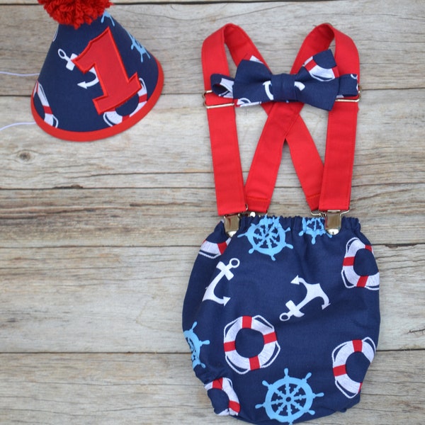 Boy Cake Smash Outfit, Anchors Cake Smash, Coastal Cake Smash Outfit, Nautical Birthday, Nautical Mickey, Boys 1st Birthday, Birthday Outfit