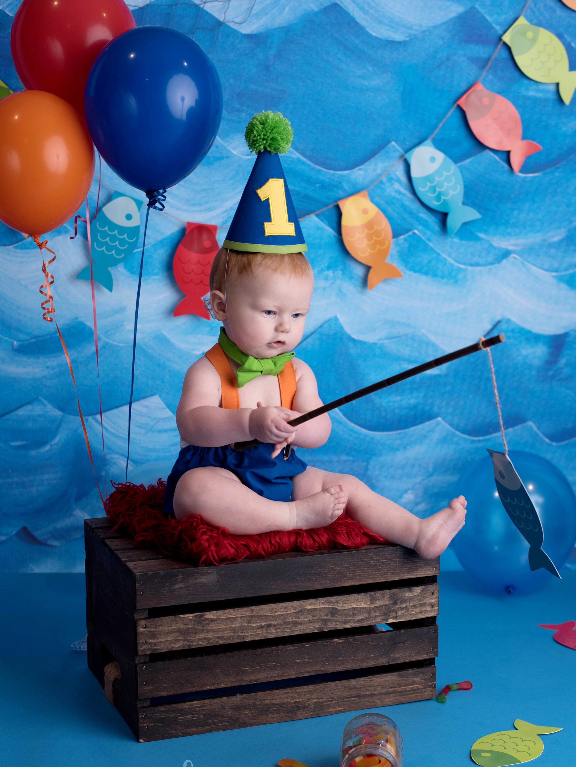 Boy Cake Smash Outfit, O-fish-ally One, the Big ONE, Boy 1st