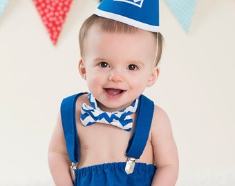Boy Cake Smash Outfit, Blue and White Chevron, Boy Cake Smash, Boy 1st Birthday Set, 1st Birthday, 1st Birthday, Tie and Diaper Cover