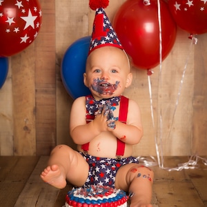 Boy Cake Smash Outfit, July 4th Cake Smash, USA Cake Smash Outfit, Red White and Blue Birthday, Firecracker Baby, Boys 1st Birthday