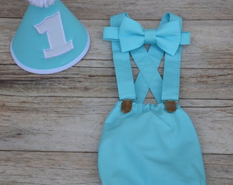 Boy Cake Smash Outfit, Boy 1st Birthday Outfit, Boy Girl Twin Cake Smash, Boy 1st Birthday Outfit, Cake Smash Set, Aqua