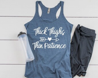 Thick Thighs Thin Patience Flowy Side Slit Tank Top main image 0