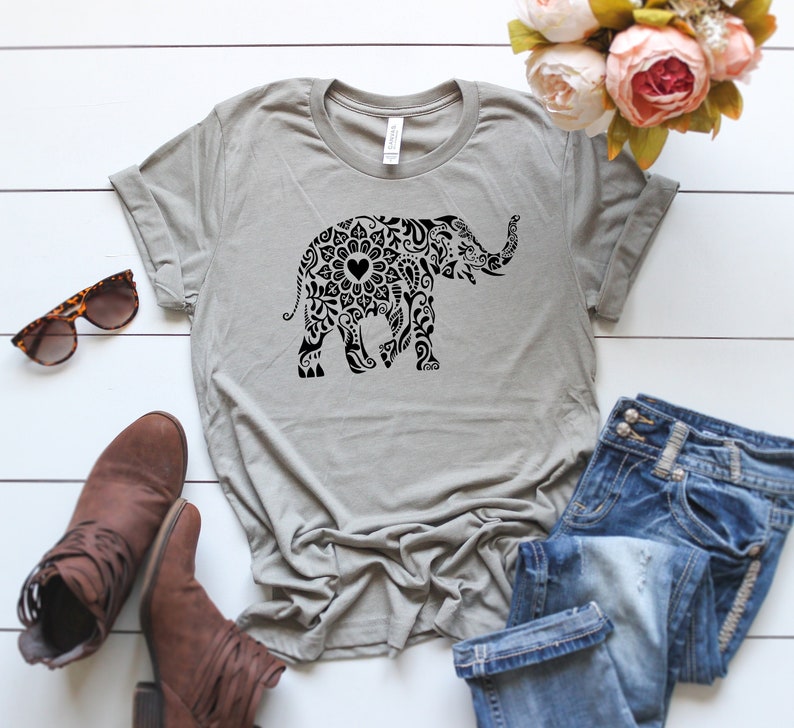 Elephant Shirt Women Elephant Mandela Elephant Shirt Zoo Etsy