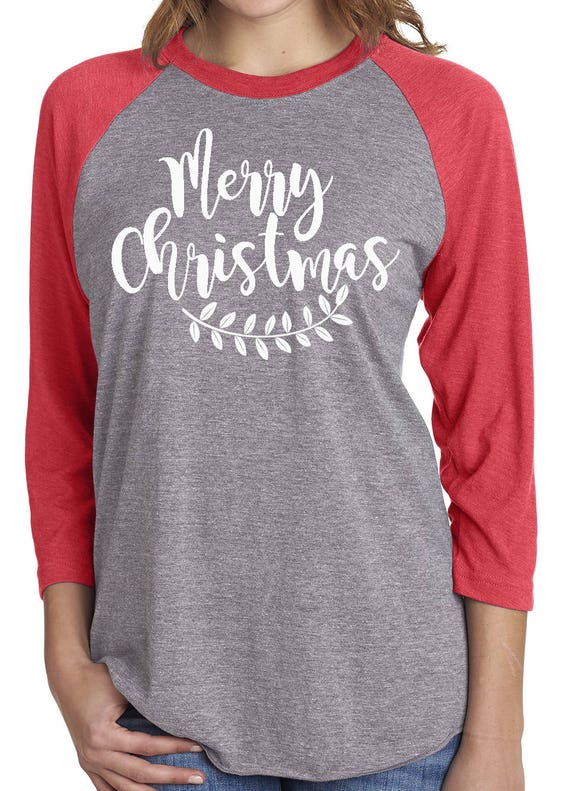 womens christmas baseball tees