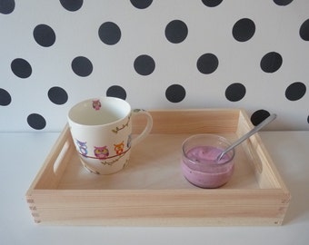 2 pcs Set of 2 small wooden trays, unfinished tray, plain serving tray, wooden tray, decoupage decoration, unpainted decoupage kitchen tray