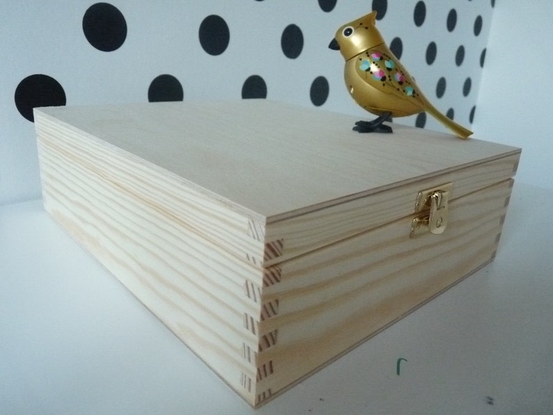 Wooden tea box 9 compartments box DIY box unpainted wood Etsy