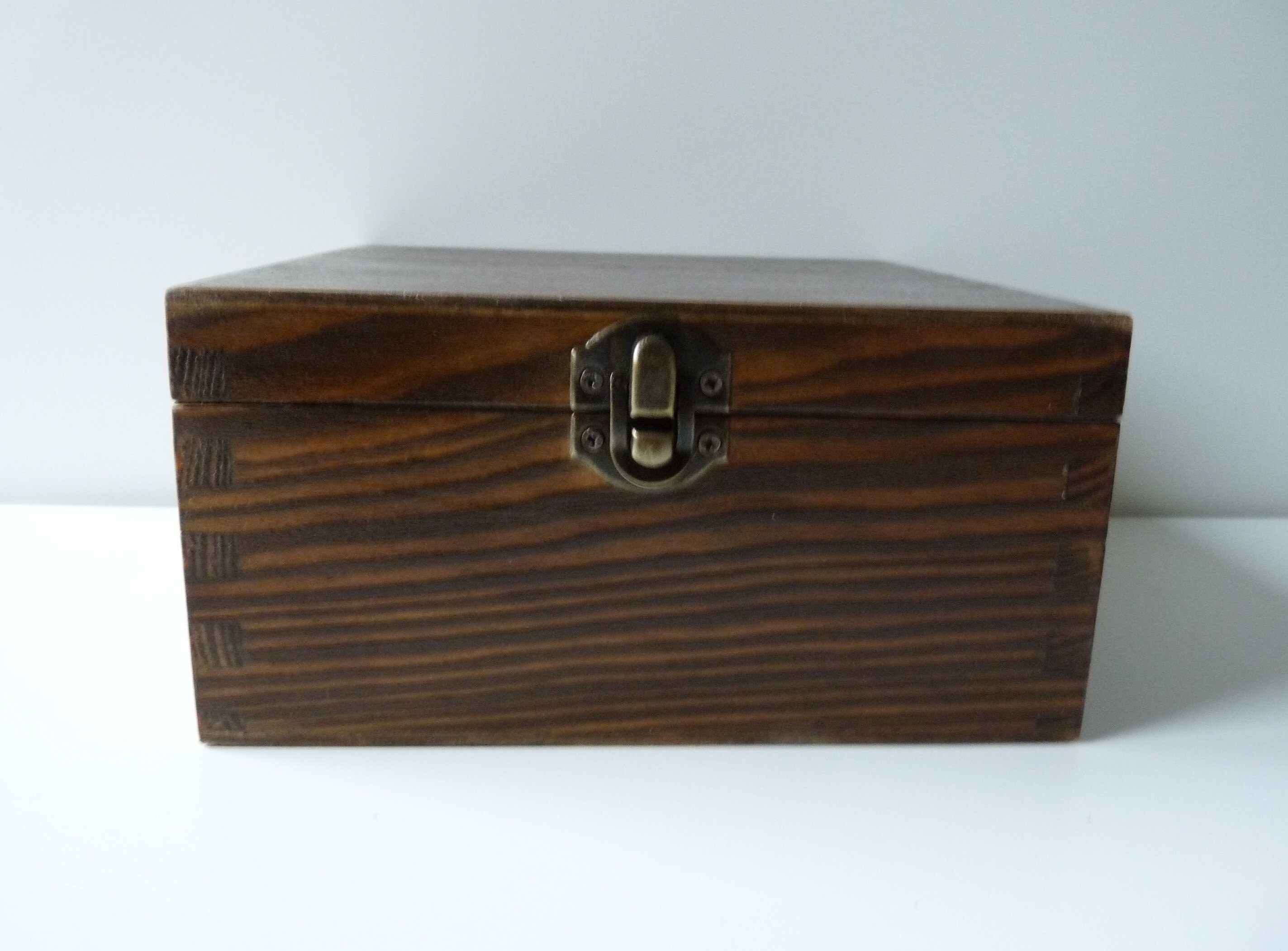 Rustic wooden tea box with 4 compartments Rustic antique Etsy