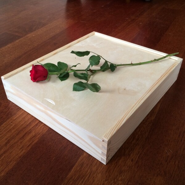 Set of 2 12x10 (31x26 cm) Wooden Photo Album Box, Wedding Album, Memory Wooden Box, Wedding Box, Unfinished Unpainted Wooden Box,  Photo Box