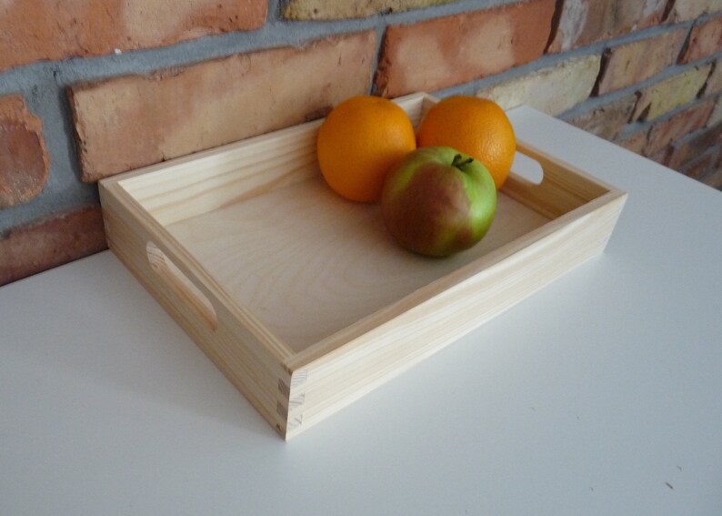 Small unfinished wooden tray plain natural serving tray Etsy