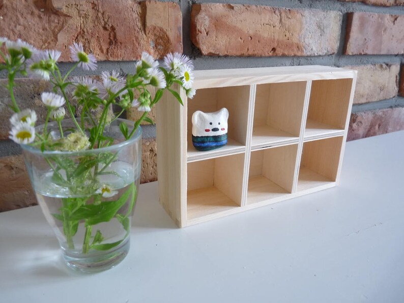 Unfinished Wooden Organizer Wood Box with compartments Etsy