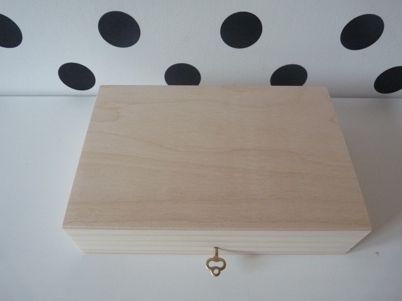 Unfinished wooden box with key lock plain storage wood box Etsy