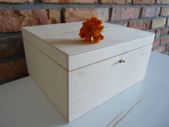 unfinished wooden card box