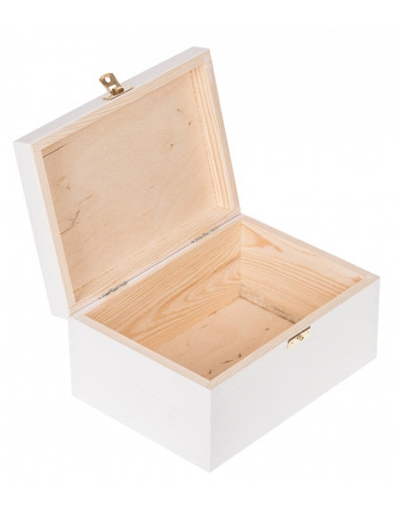 White wooden storage box 8.6x6.3 22x16cm with latchWhite Etsy