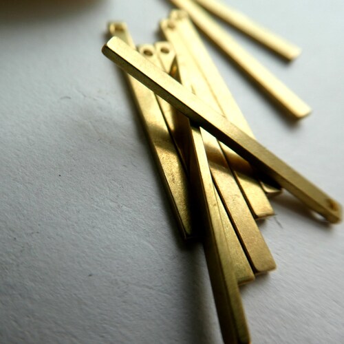 Raw Brass Bar Charms Raw Brass Bar Pendants Industrial Etsy