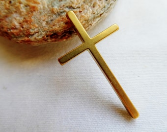 Raw brass cross 38mm charm -2,6,10 pcs large-pendant jewelry making-Christian- accent craft beads