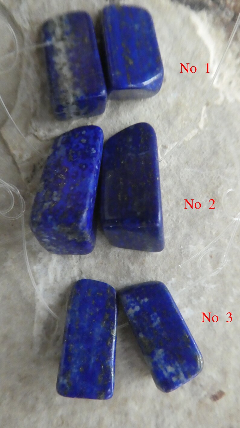 Lapis Lazuli Triangle 13-17mm Beads - 2 Matching Pcs - Jewelry Making ...