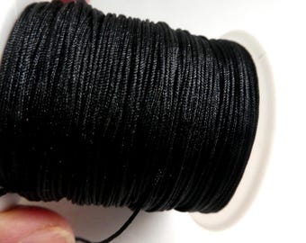Black nylon 0.8mm beading bulk cord -5,10 yrds -jewelry making -crafts-cord for macrame-string thread