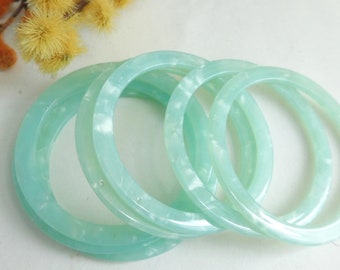 Tortoise mint round 53mm ring charm -2 pcs- earrings jewelry making findings-macrame crafts