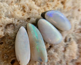 Australian boulder opal doublet 18mm beads - 4 pcs set teardrops - jewelry making - craft beads