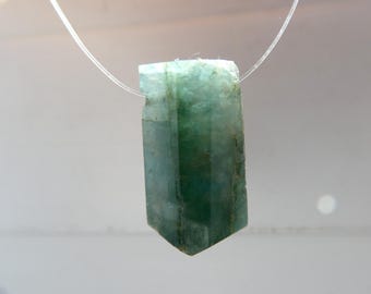 Raw green tourmaline point 20mm bead- 1 pc focal gemstone-pendant jewelry making-craft natural beads