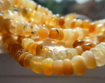 Yellow opal 7mm rondelle beads -4in strand gemstone-craft natural beads -jewelry making