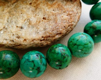 GEM-inside DIY Loose Beads Strand - Green Turquoise Column Shape For Jewelry Making (15 Strand, Dyed)