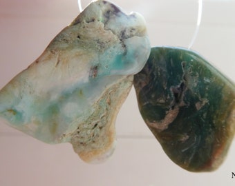 Peruvian raw opal 14-30mm free shape beads- 2 chunky pcs gemstone-jewelry making-natural craft beads