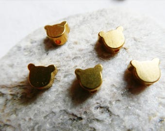 Brass cat 6mm gold spacer beads- 10, 20 pcs accent- jewelry making findings-craft beads