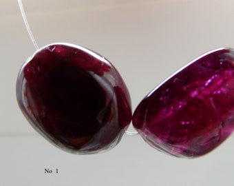 Raw red garnet free shape nugget 15-17mm beads-2 pcs focal -jewelry making-natural craft beads