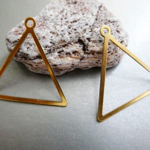 Raw brass 27mm gold triangle charm- 5 pcs,10 pcs-jewelry making-earrings findings- crafts beads