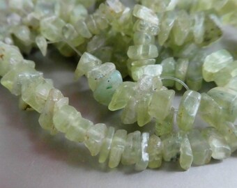 Raw green kyanite crystals 4-7mm beads- 6in strand gemstone -jewelry making- natural craft beads