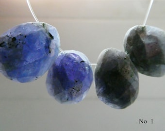 Tanzanite oval faceted 13-15mm beads- 4 pcs gemstone -jewelry making- craft natural beads