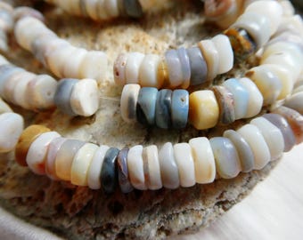 Australian opal 7mm rondelle beads- 5in strand gemstone -jewelry making- craft natural beads