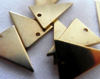 Raw brass triangle 15mm charms- 10 pcs -earrings jewelry making-findings accent craft beads