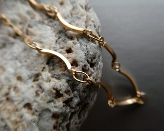 Wavy brass link 1mm bulk gold chain-5,10 ft necklace chain-jewelry making -craft supply
