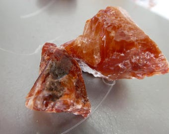 Red g calcite 31mm chunky beads- 2 pcs natural free shape gemstone-craft beads-jewelry making