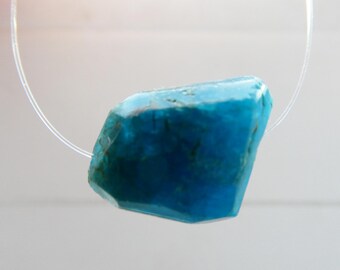 Neon blue apatite 17mm nugget bead- 1 focal natural chunky pc-jewelry making-gemstone craft beads