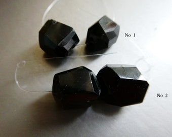 Black tourmaline 10mm round matching beads - 2 pcs focal gemstone-bracelet jewelry making-natural craft beads