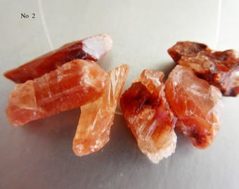 Raw red calcite crystals 10-15mm beads- 6 pcs gemstone -pendant jewelry making-craft beads-
