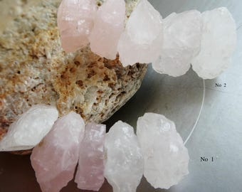 Rose quartz rondelle large 20mm beads- 5 pcs focal natural raw crystals-jewelry making-craft beads