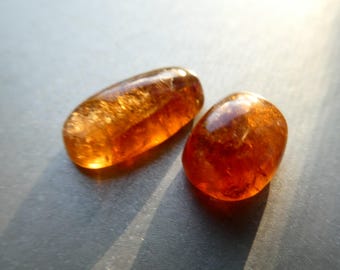 Hessonite garnet oval smooth 11-15mm cab- 1 pc undrilled gemstone- jewelry making-natural craft beads
