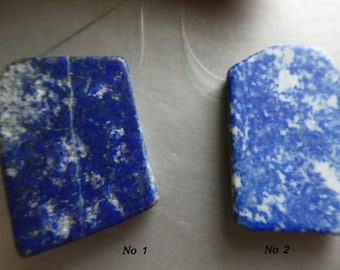 Raw lapis lazuli 26-31mm flat rectangle bead-1 pc focal natural -pendant jewelry making-craft beads